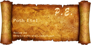 Poth Etel névjegykártya